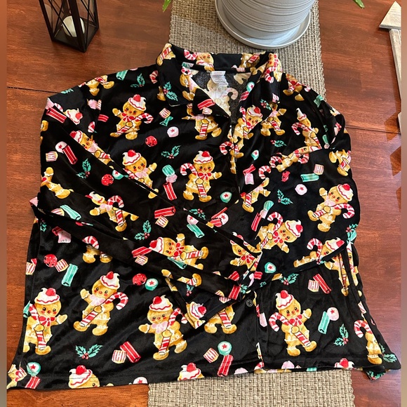 Holiday Time Black Gingerbread Pajama Set - Picture 3 of 6